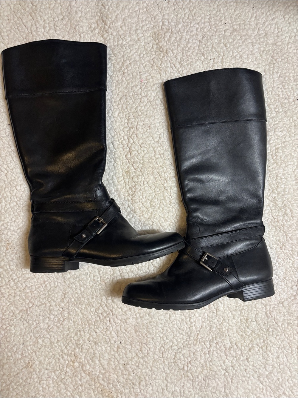 Lauren by Ralph Lauren Sahara Boots tall leather 7.5B black